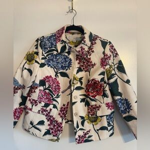 Boden Floral & Bird Print Cotton Blazer – Size US 4